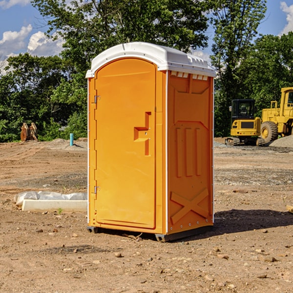 can i customize the exterior of the porta potties with my event logo or branding in Macksburg IA